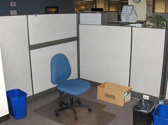 Dingy office cubicle